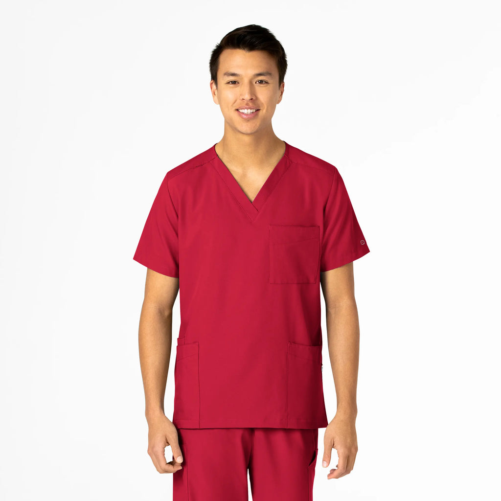 Wink Scrubs Unisex 4 Pocket Utility Scrub Top Red | scrub-supply.com