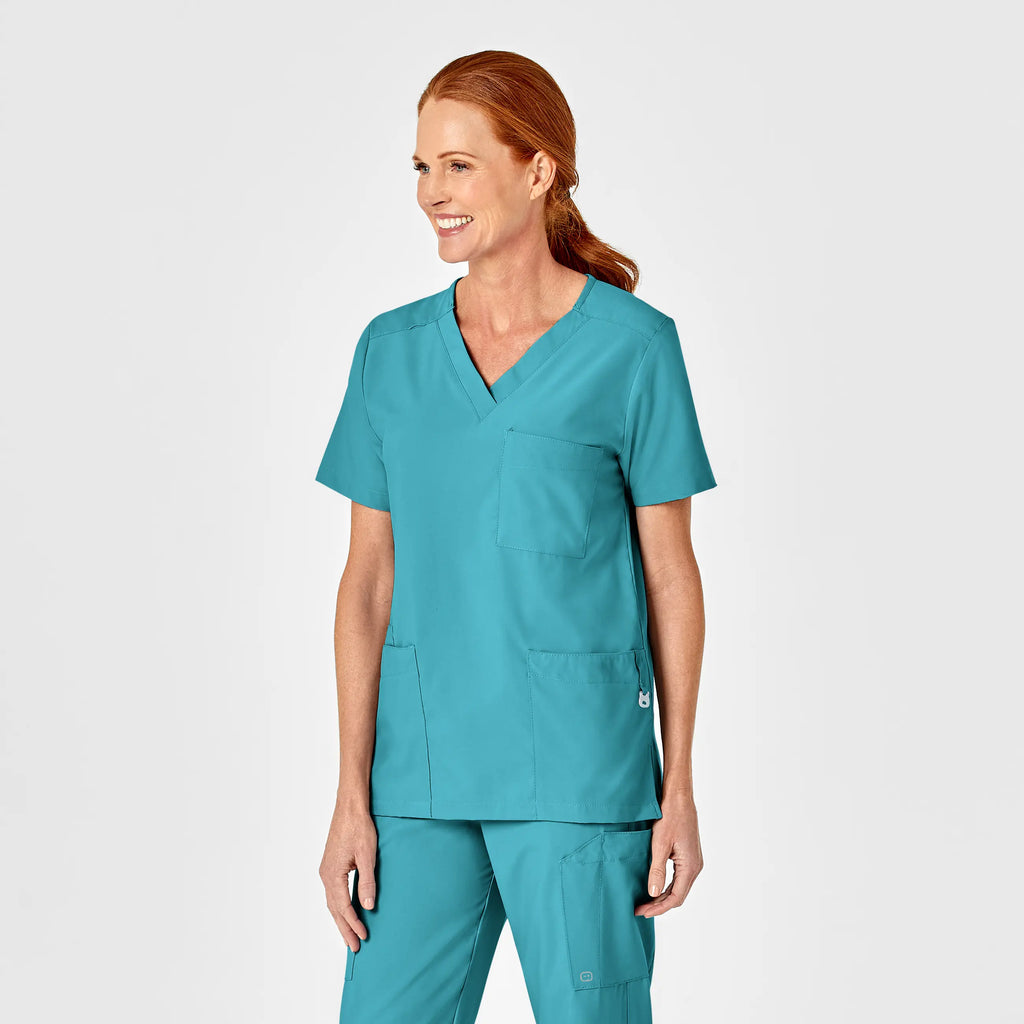 Wink Scrubs Unisex 4 Pocket Utility Scrub Top Teal | scrub-supply.com