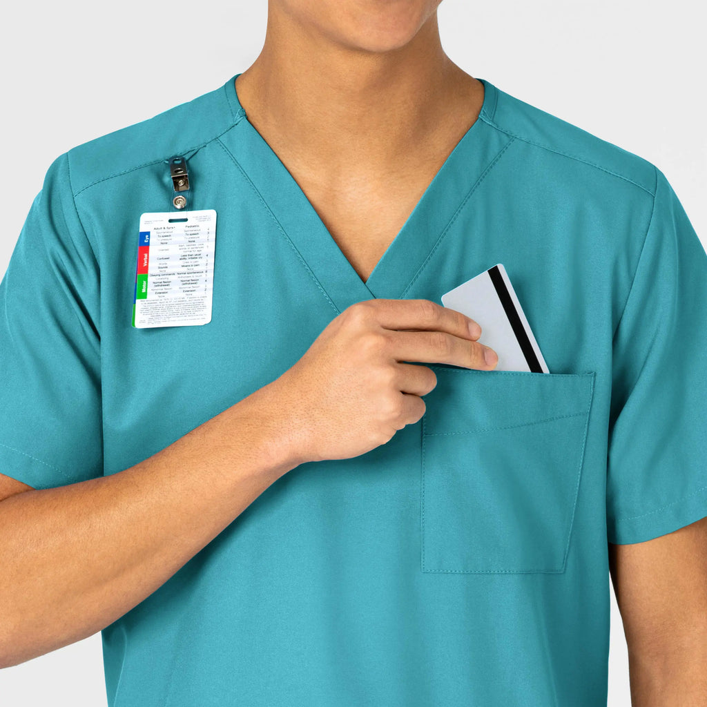 Wink Scrubs Unisex 4 Pocket Utility Scrub Top Teal | scrub-supply.com