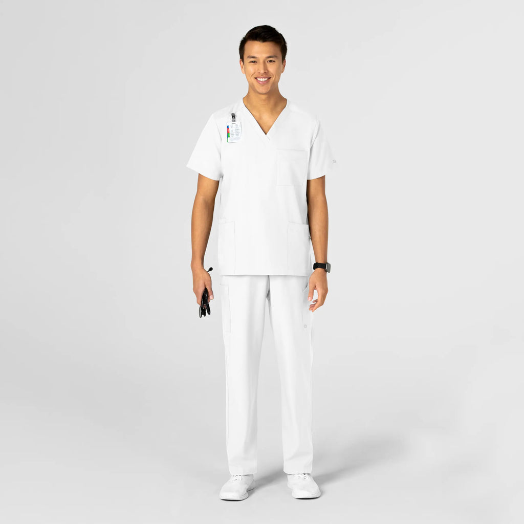 Wink Scrubs Unisex 4 Pocket Utility Scrub Top White | scrub-supply.com