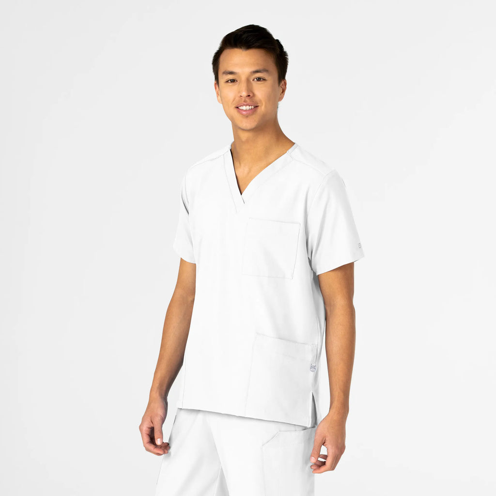 Wink Scrubs Unisex 4 Pocket Utility Scrub Top White | scrub-supply.com