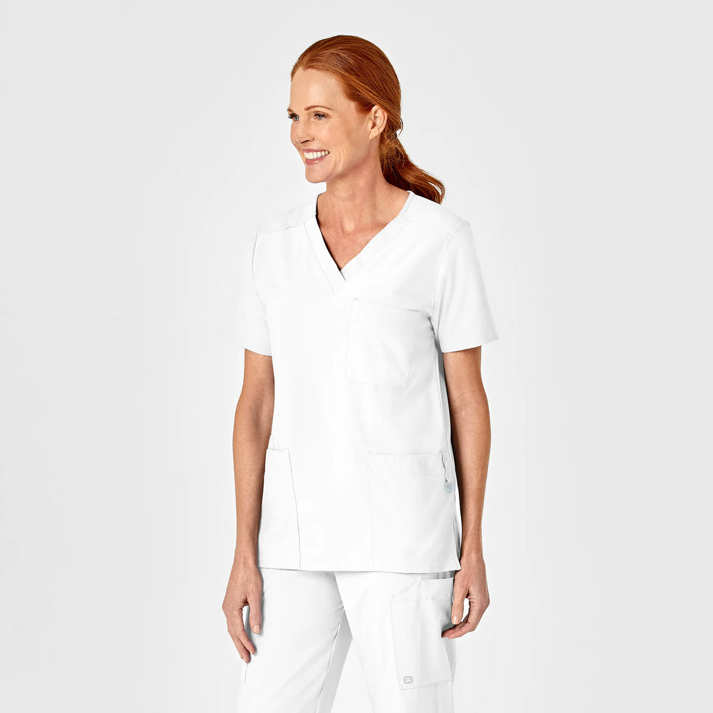 Wink Scrubs Unisex 4 Pocket Utility Scrub Top White | scrub-supply.com