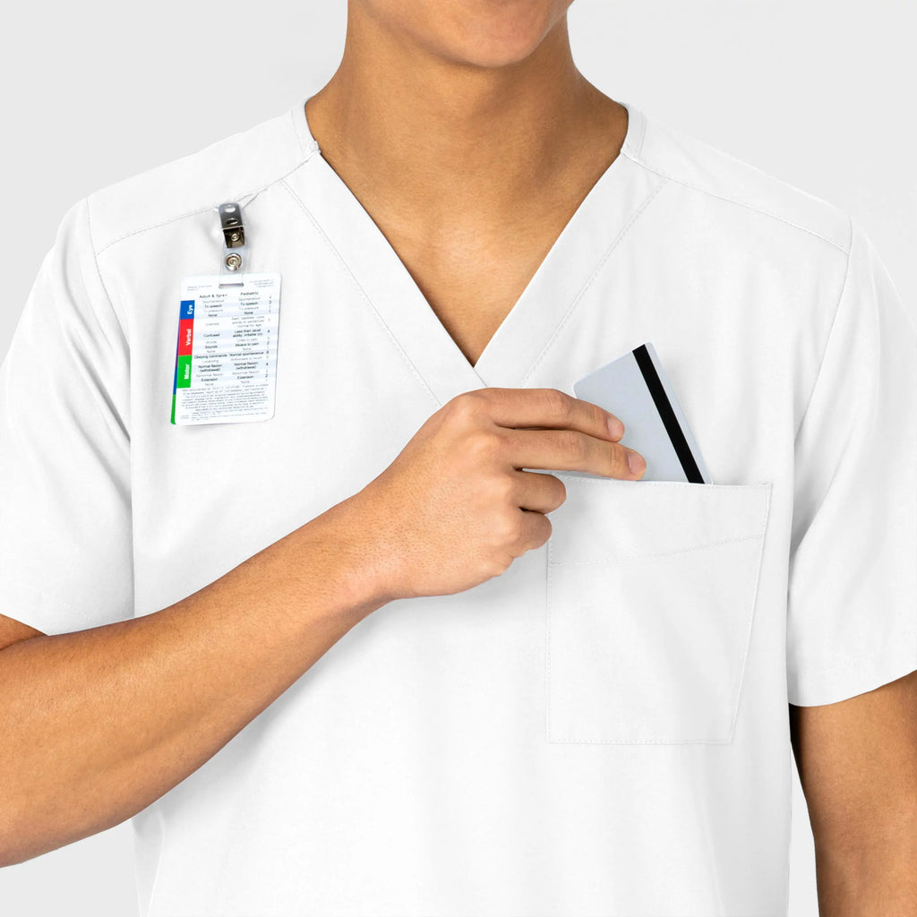 Wink Scrubs Unisex 4 Pocket Utility Scrub Top White | scrub-supply.com