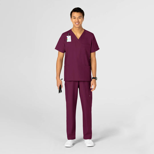 Wink Scrubs Unisex 4 Pocket Utility Scrub Top Wine | scrub-supply.com
