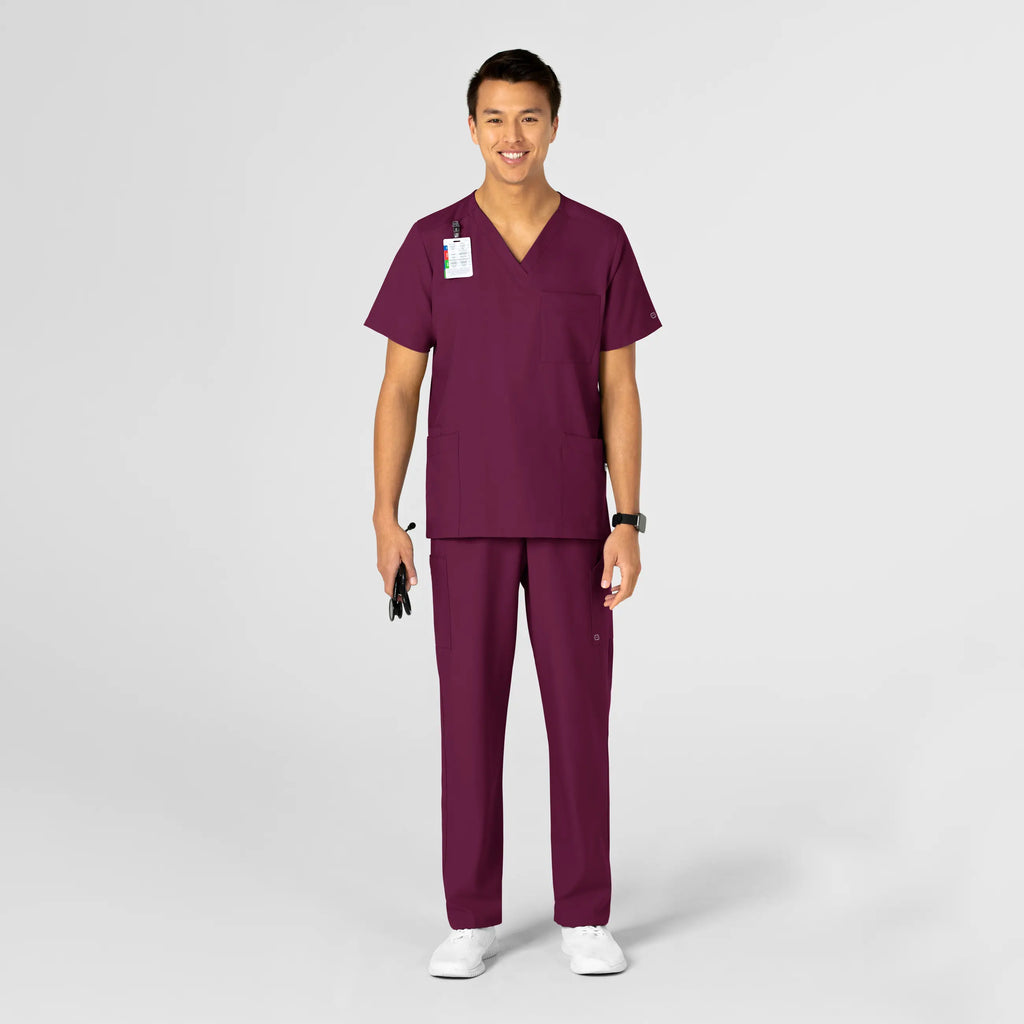 Wink Scrubs Unisex 4 Pocket Utility Scrub Top Wine | scrub-supply.com