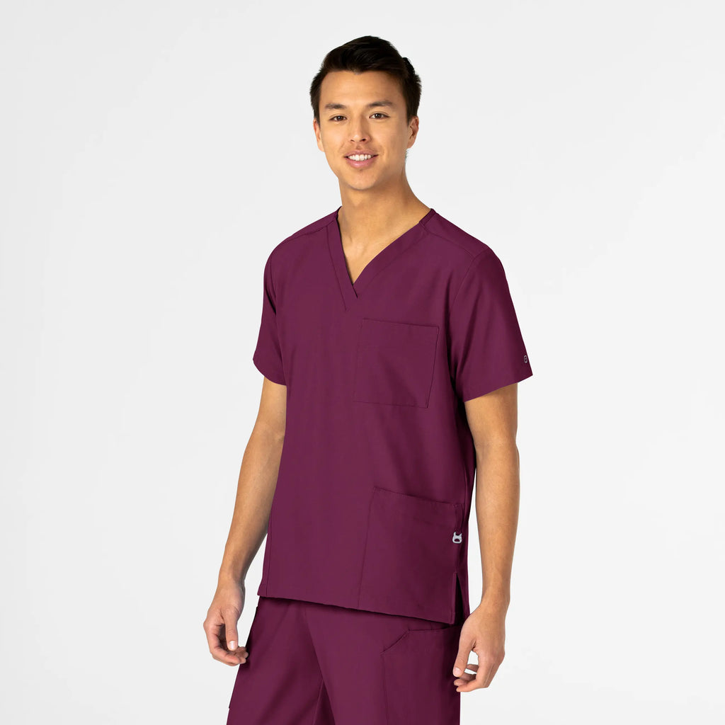 Wink Scrubs Unisex 4 Pocket Utility Scrub Top Wine | scrub-supply.com