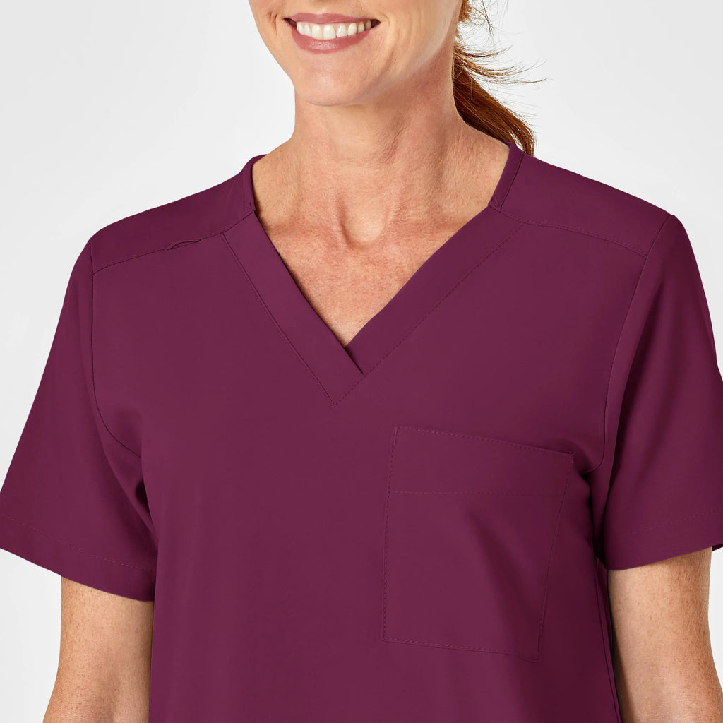 Wink Scrubs Unisex 4 Pocket Utility Scrub Top Wine | scrub-supply.com