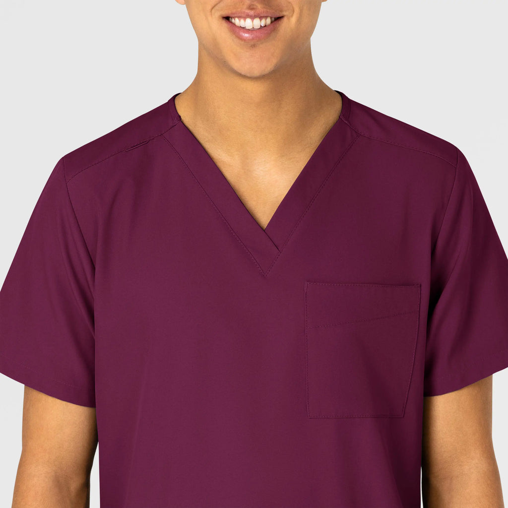 Wink Scrubs Unisex 4 Pocket Utility Scrub Top Wine | scrub-supply.com