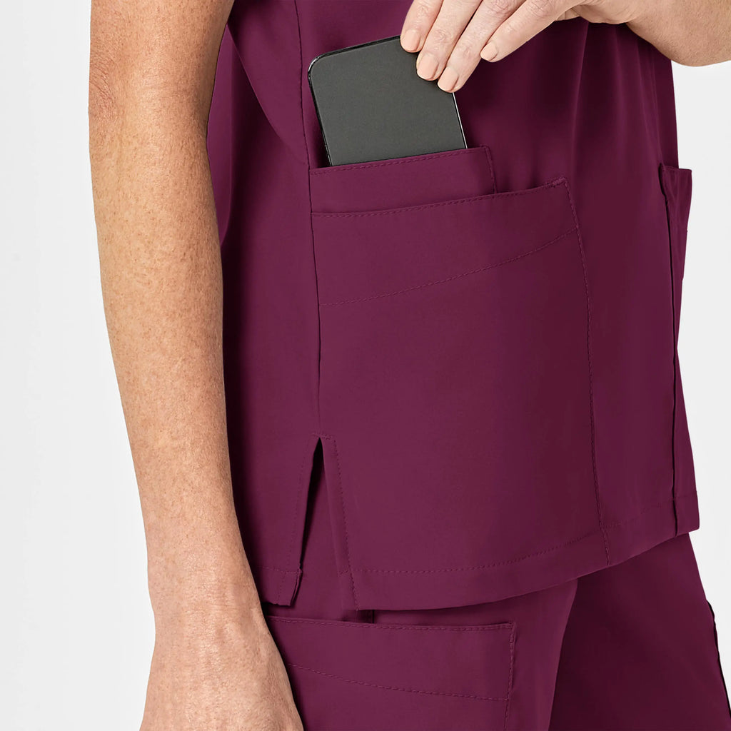 Wink Scrubs Unisex 4 Pocket Utility Scrub Top Wine | scrub-supply.com