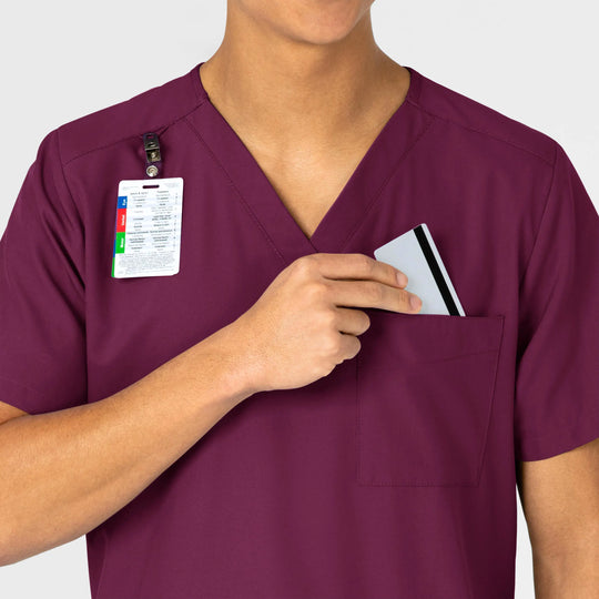 Wink Scrubs Unisex 4 Pocket Utility Scrub Top Wine | scrub-supply.com