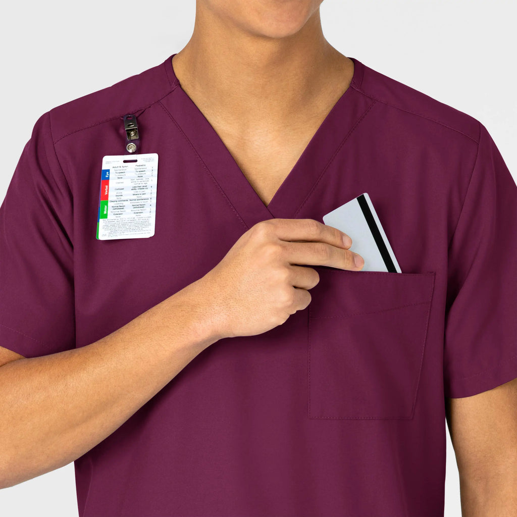 Wink Scrubs Unisex 4 Pocket Utility Scrub Top Wine | scrub-supply.com