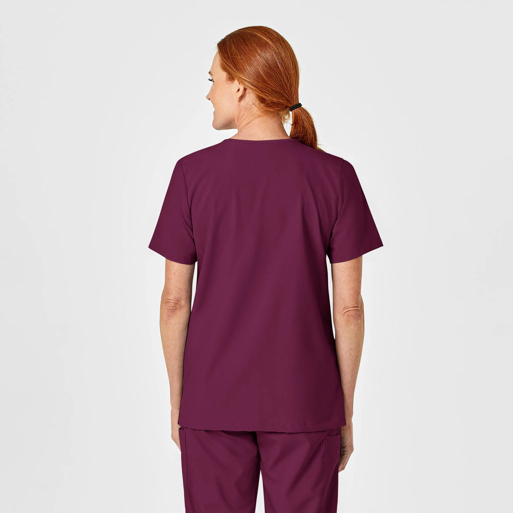 Wink Scrubs Unisex 4 Pocket Utility Scrub Top Wine | scrub-supply.com