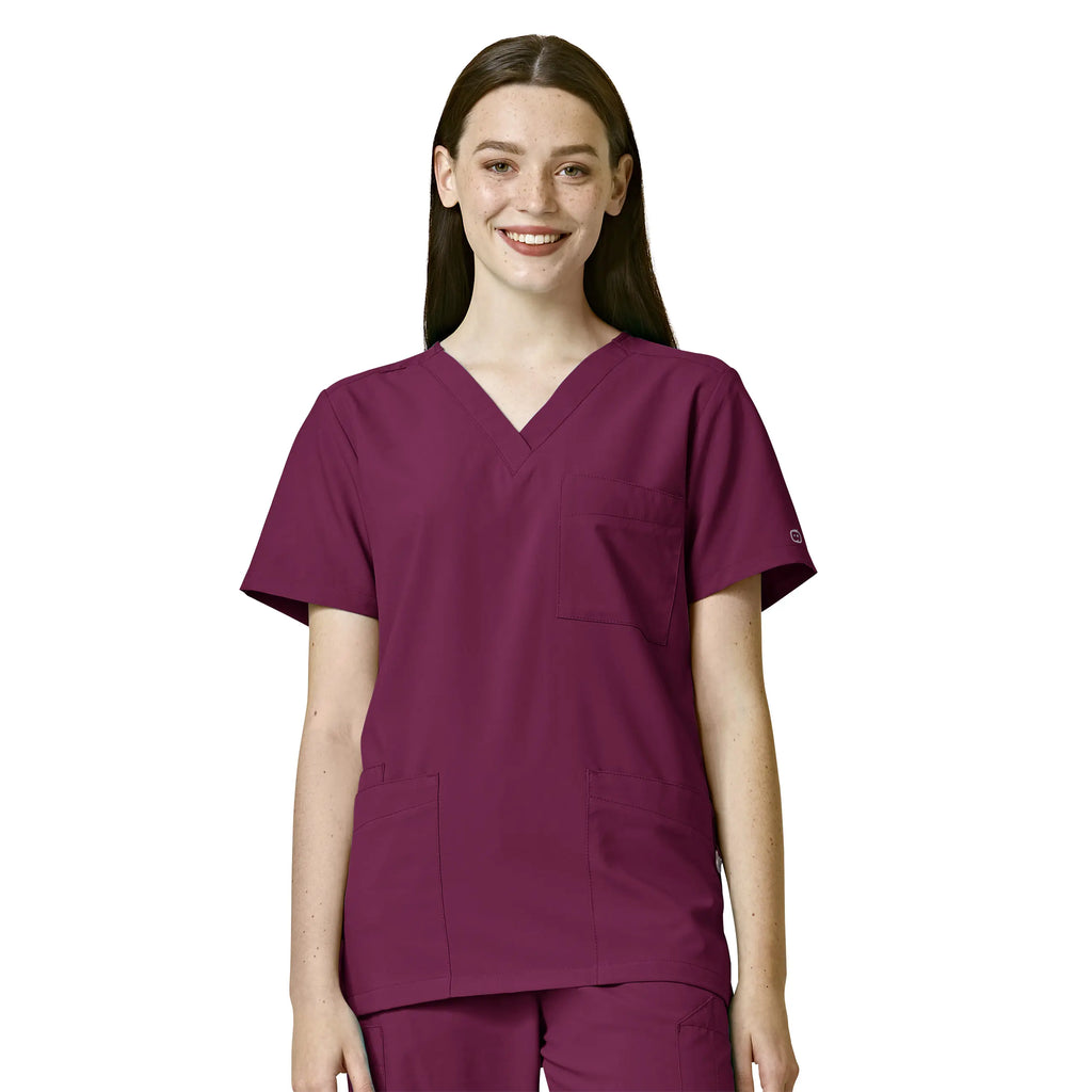 Wink Scrubs Unisex 4 Pocket Utility Scrub Top Wine | scrub-supply.com