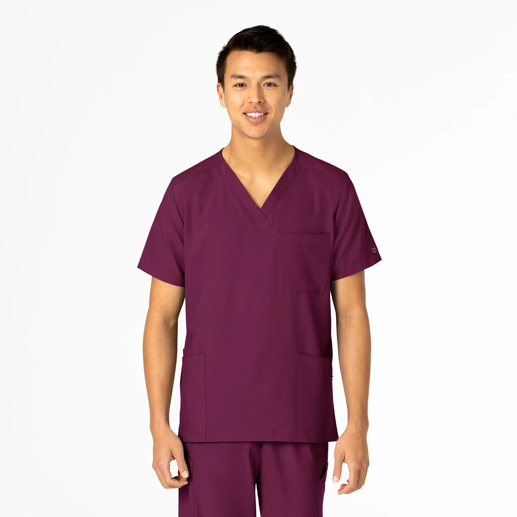 Wink Scrubs Unisex 4 Pocket Utility Scrub Top Wine | scrub-supply.com