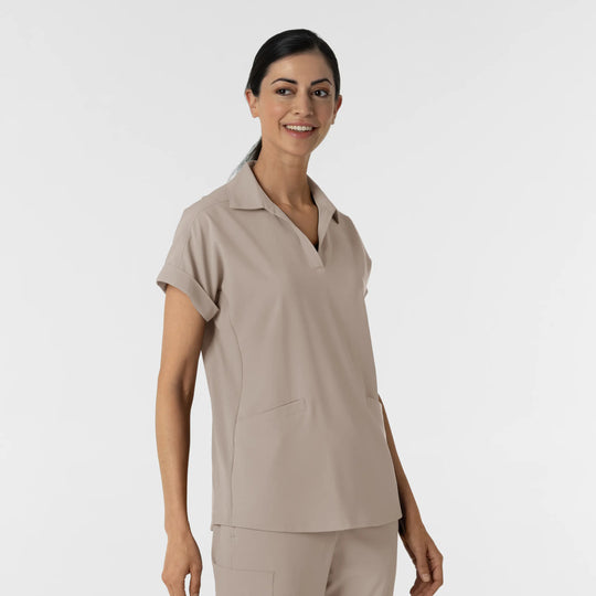 Wink Scrubs Women’s Flex-n-Reach Collared Scrub Top Haze | scrub-supply.com