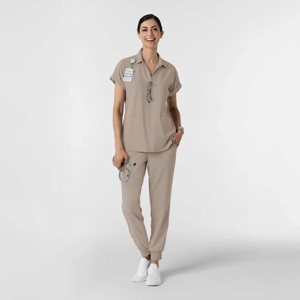 Wink Scrubs Women’s Flex-n-Reach Collared Scrub Top Haze | scrub-supply.com