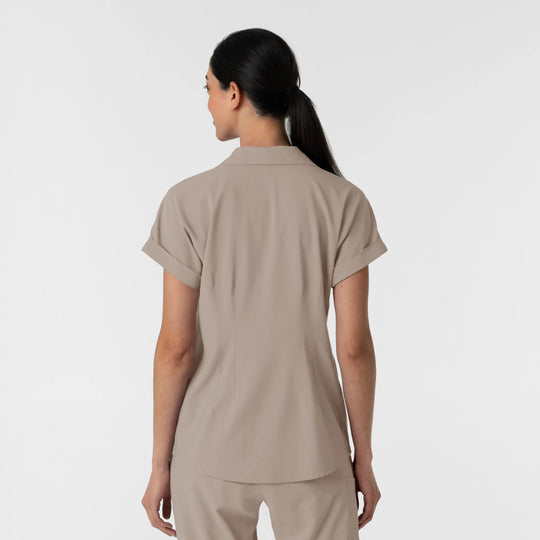Wink Scrubs Women’s Flex-n-Reach Collared Scrub Top Haze | scrub-supply.com