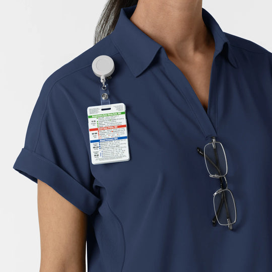 Wink Scrubs Women’s Flex-n-Reach Collared Scrub Top Navy | scrub-supply.com