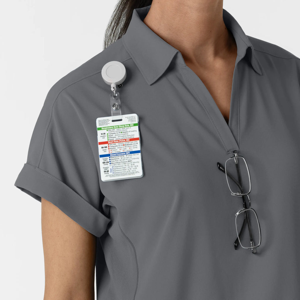 Wink Scrubs Women’s Flex-n-Reach Collared Scrub Top Pewter | scrub-supply.com