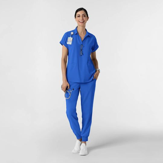 Wink Scrubs Women’s Flex-n-Reach Collared Scrub Top Royal Blue | scrub-supply.com