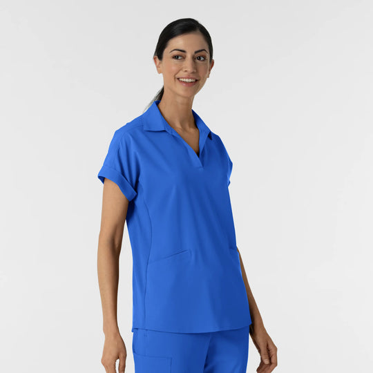 Wink Scrubs Women’s Flex-n-Reach Collared Scrub Top Royal Blue | scrub-supply.com