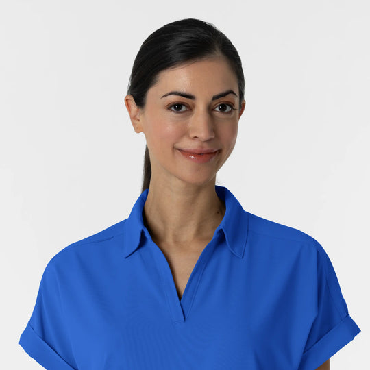 Wink Scrubs Women’s Flex-n-Reach Collared Scrub Top Royal Blue | scrub-supply.com