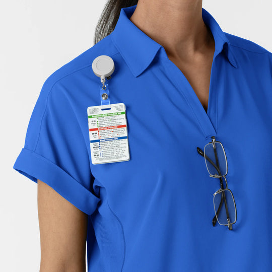 Wink Scrubs Women’s Flex-n-Reach Collared Scrub Top Royal Blue | scrub-supply.com