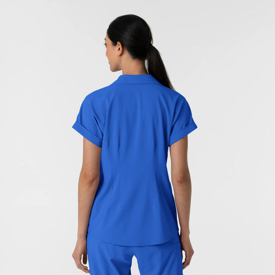 Wink Scrubs Women’s Flex-n-Reach Collared Scrub Top Royal Blue | scrub-supply.com