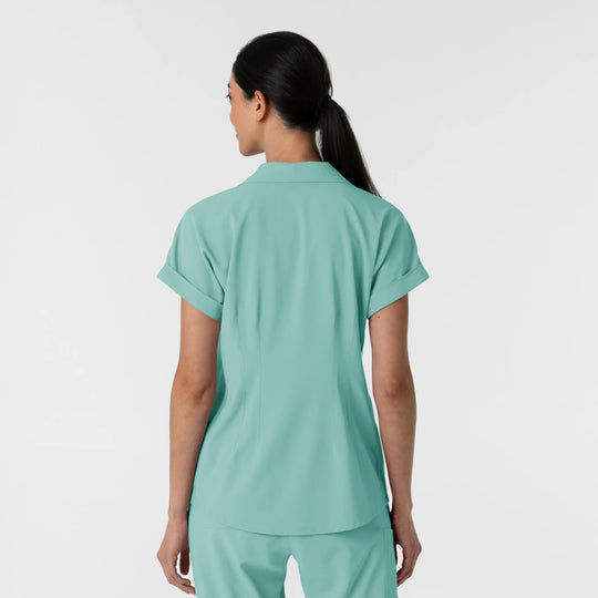 Wink Scrubs Women’s Flex-n-Reach Collared Scrub Top Turquoise | scrub-supply.com