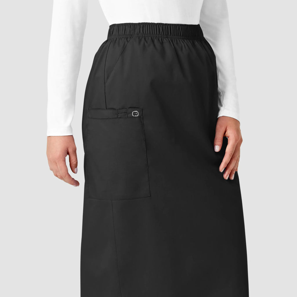 Wink Scrubs Women's Pull On Cargo Skirt Black | scrub-supply.com