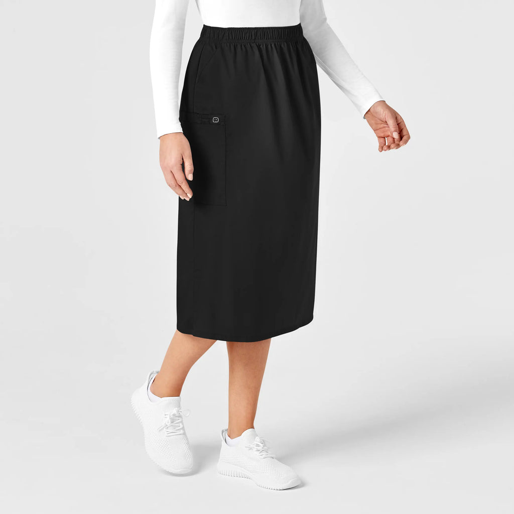 Wink Scrubs Women's Pull On Cargo Skirt Black | scrub-supply.com