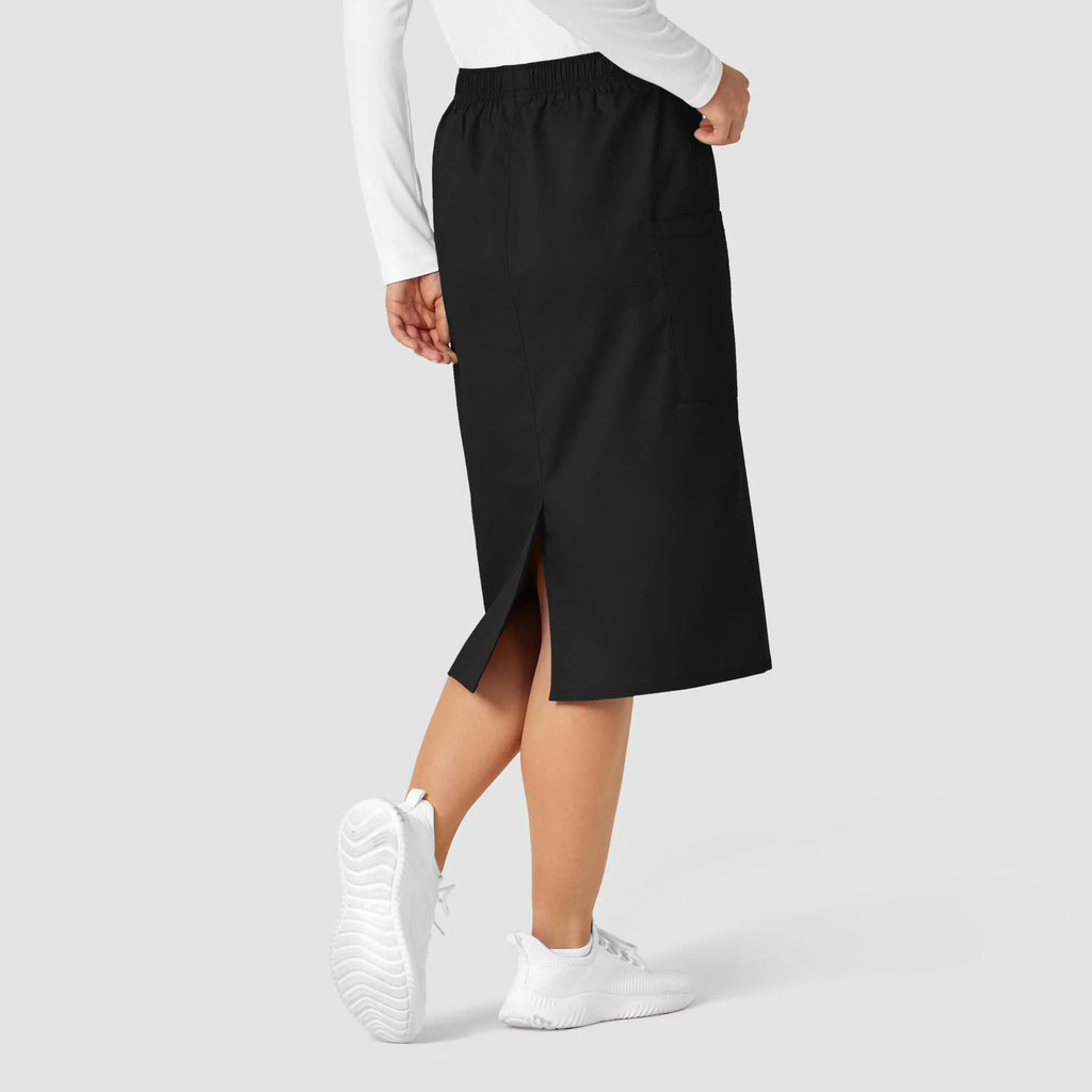 Wink Scrubs Women's Pull On Cargo Skirt Black | scrub-supply.com