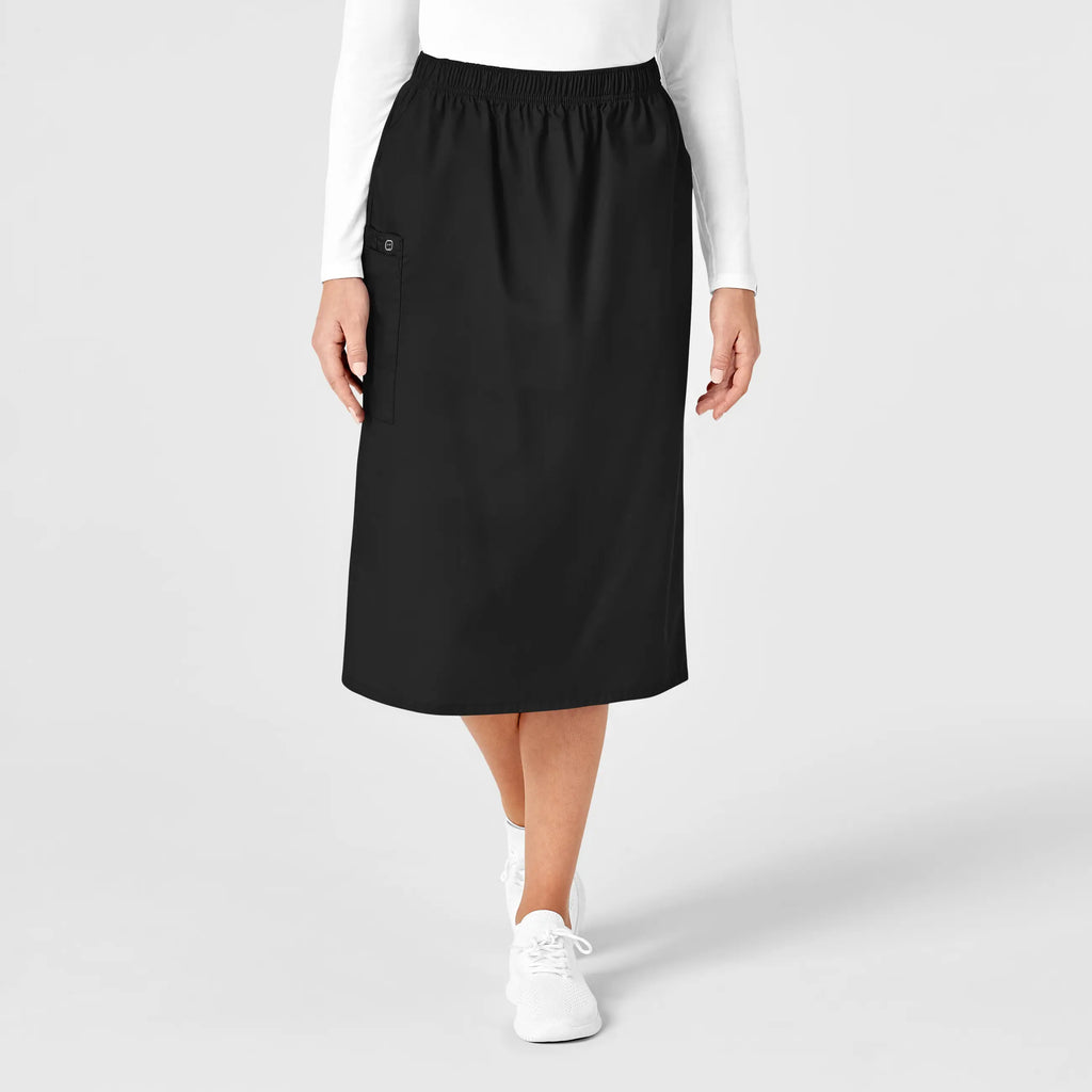 Wink Scrubs Women's Pull On Cargo Skirt Black | scrub-supply.com