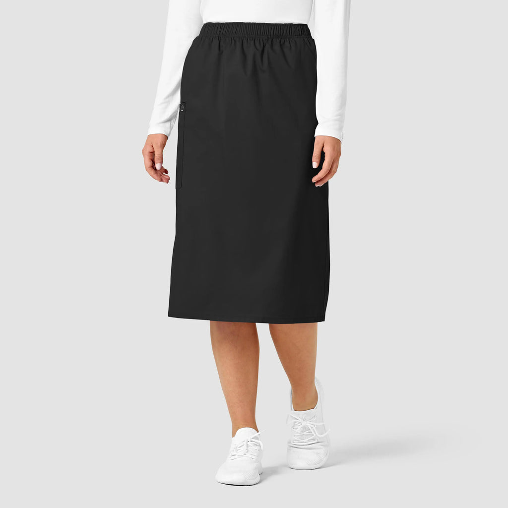 Wink Scrubs Women's Pull On Cargo Skirt Black | scrub-supply.com