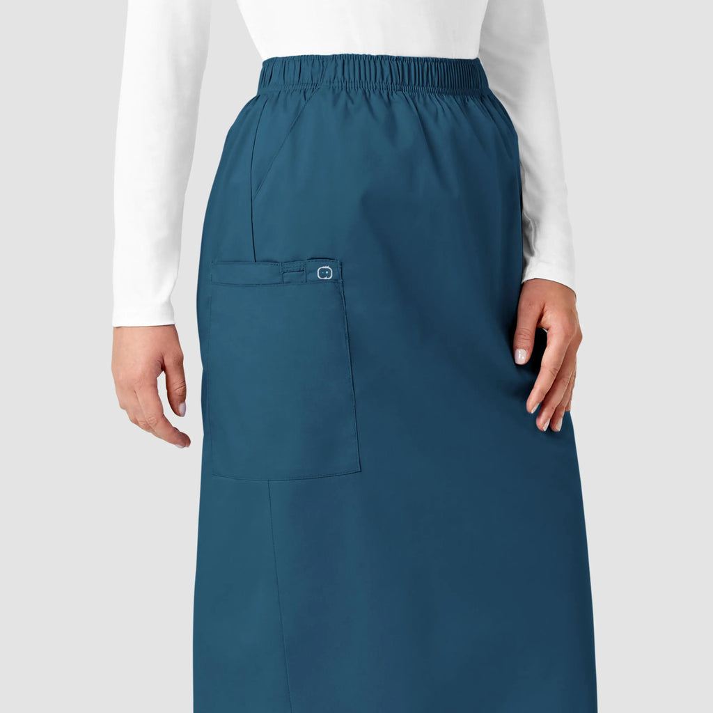 Wink Scrubs Women's Pull On Cargo Skirt Caribbean Blue | scrub-supply.com