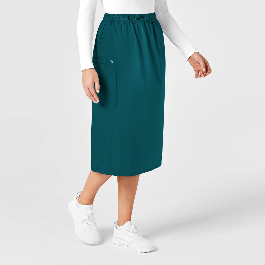 Wink Scrubs Women's Pull On Cargo Skirt Caribbean Blue | scrub-supply.com