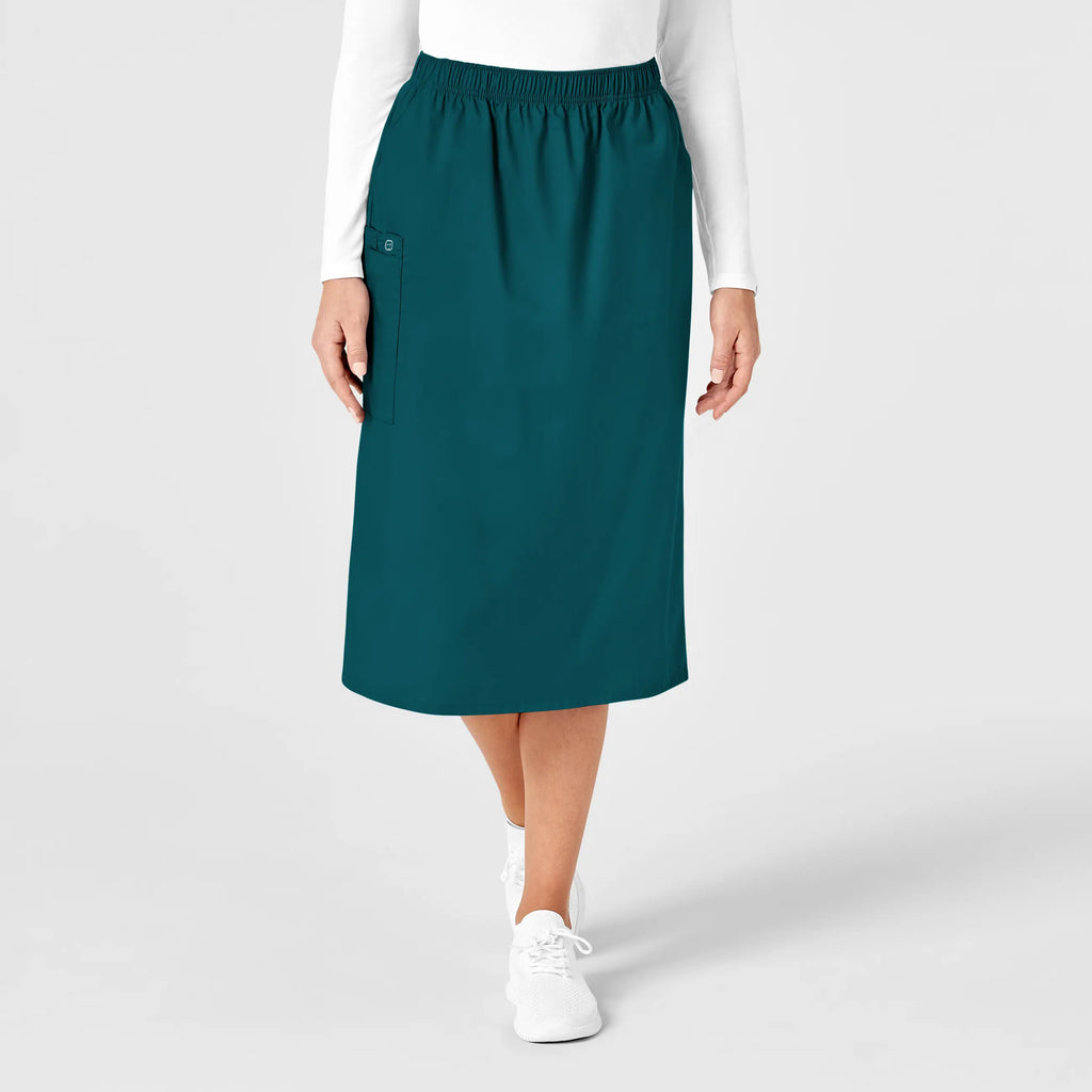 Wink Scrubs Women's Pull On Cargo Skirt Caribbean Blue | scrub-supply.com