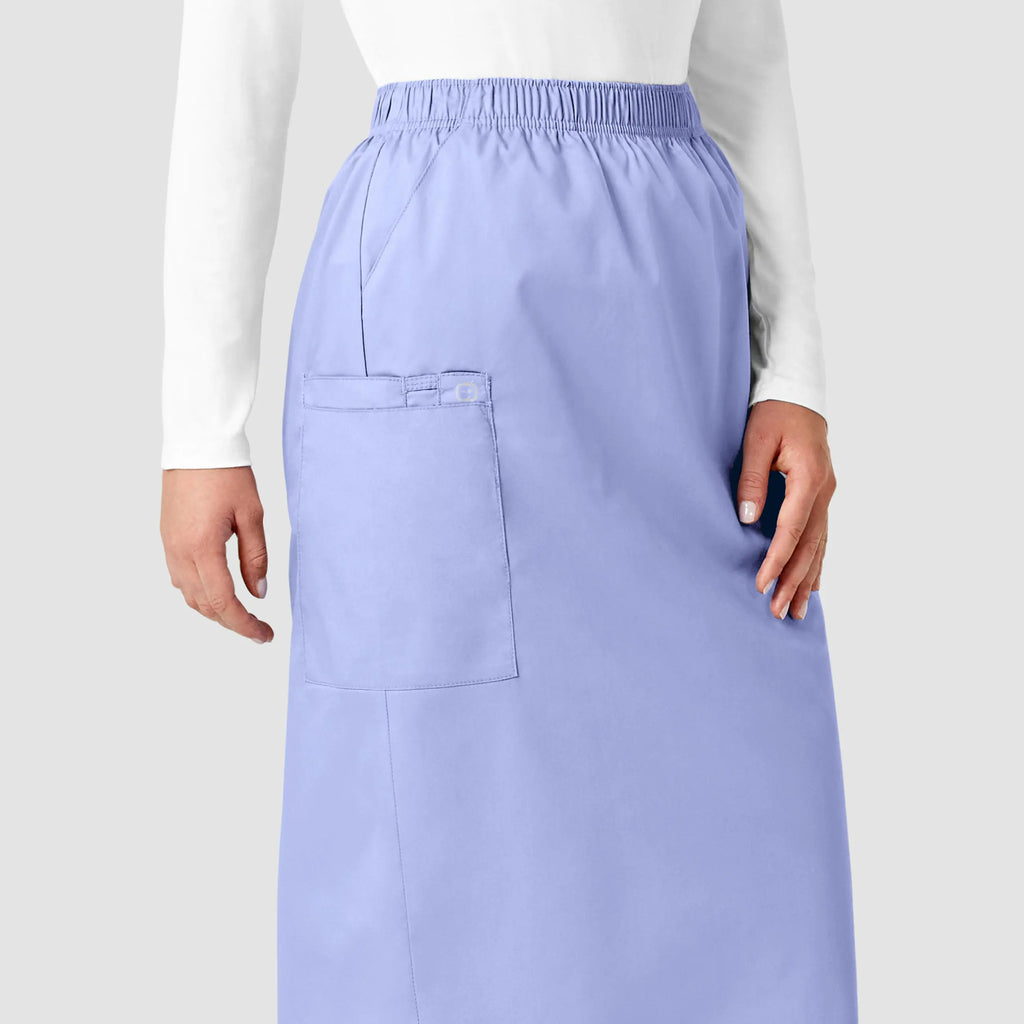 Wink Scrubs Women's Pull On Cargo Skirt Ceil Blue | scrub-supply.com