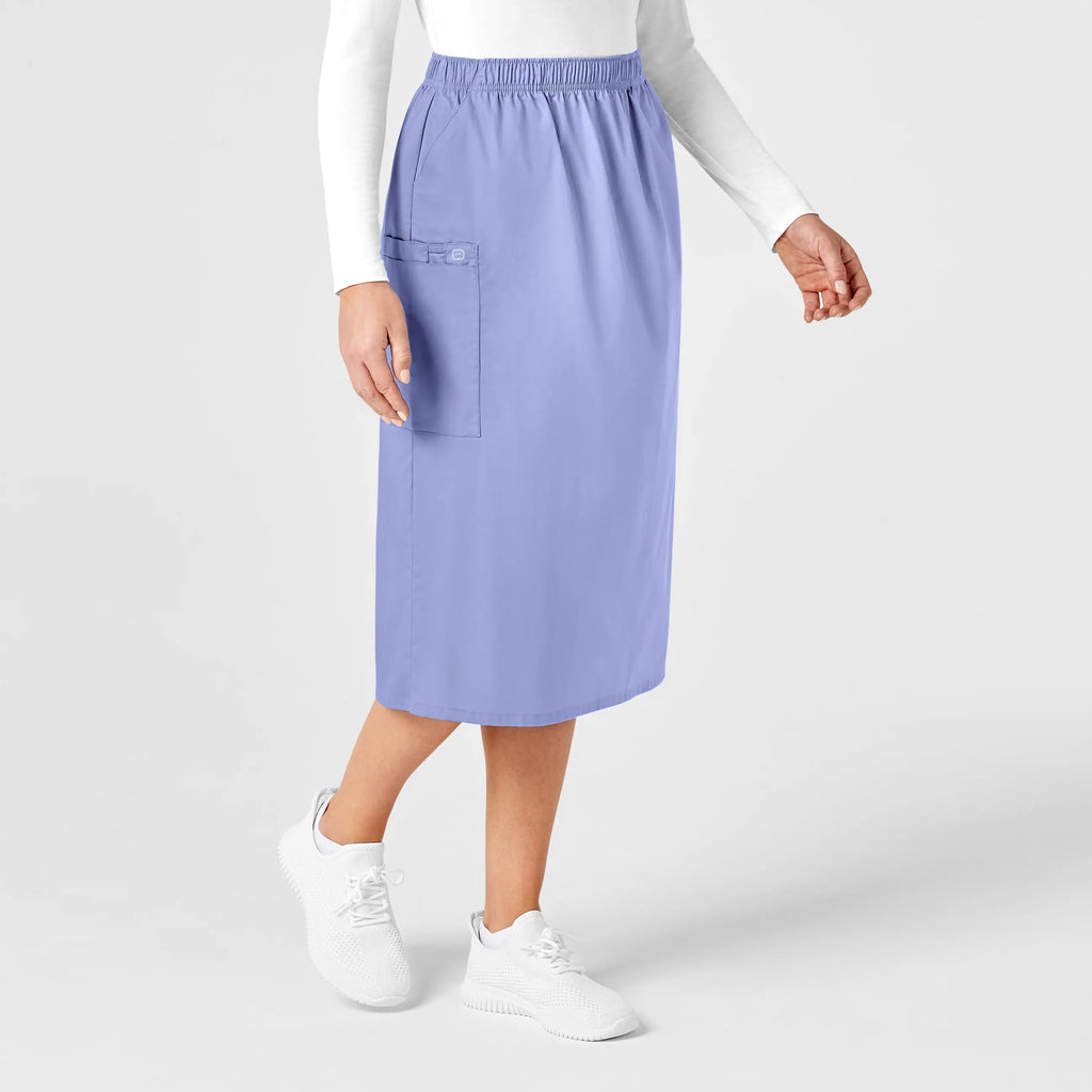 Wink Scrubs Women's Pull On Cargo Skirt Ceil Blue | scrub-supply.com