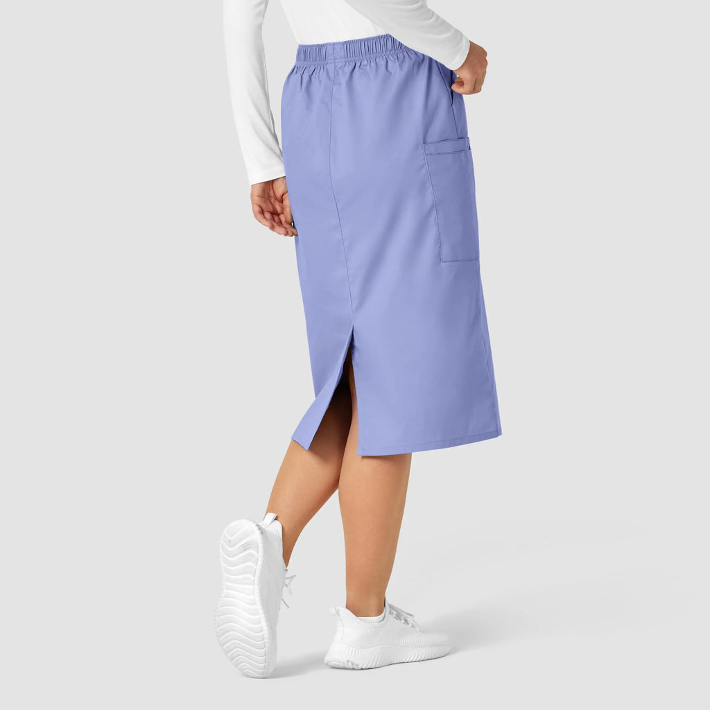 Wink Scrubs Women's Pull On Cargo Skirt Ceil Blue | scrub-supply.com