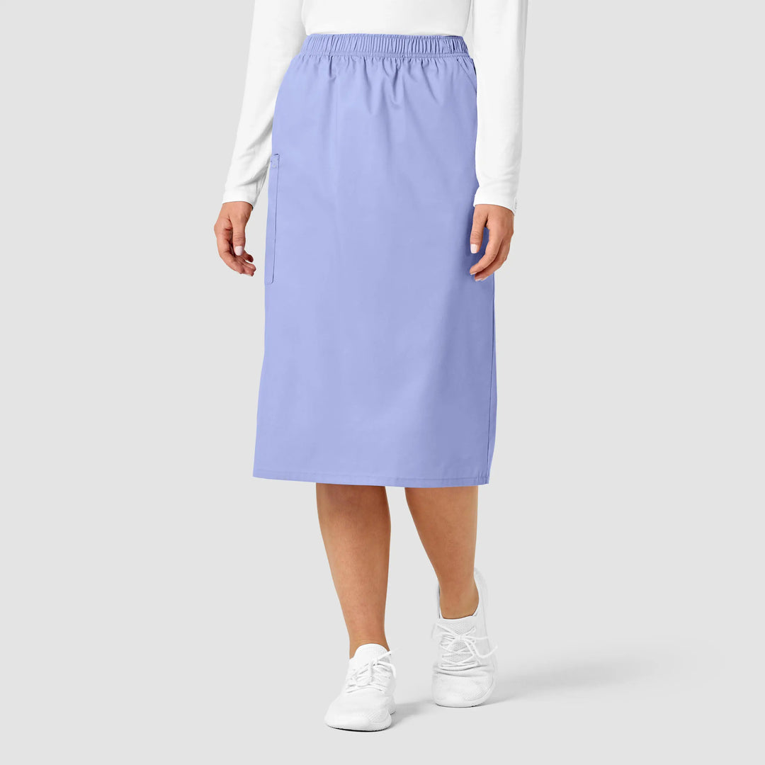 Wink Scrubs Women's Pull On Cargo Skirt Ceil Blue | scrub-supply.com