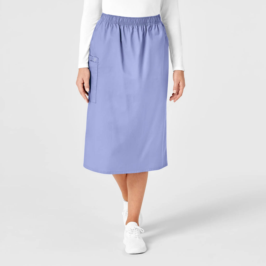 Wink Scrubs Women's Pull On Cargo Skirt Ceil Blue | scrub-supply.com