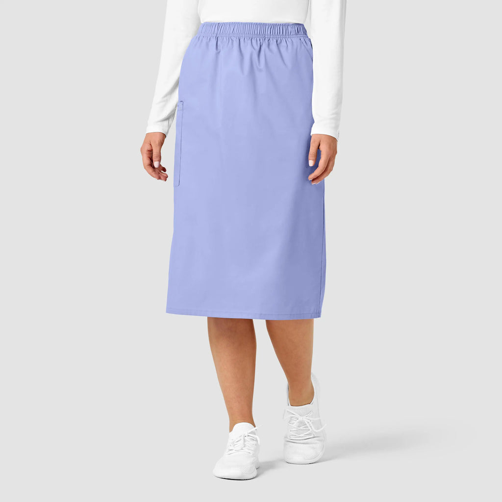 Wink Scrubs Women's Pull On Cargo Skirt Ceil Blue | scrub-supply.com