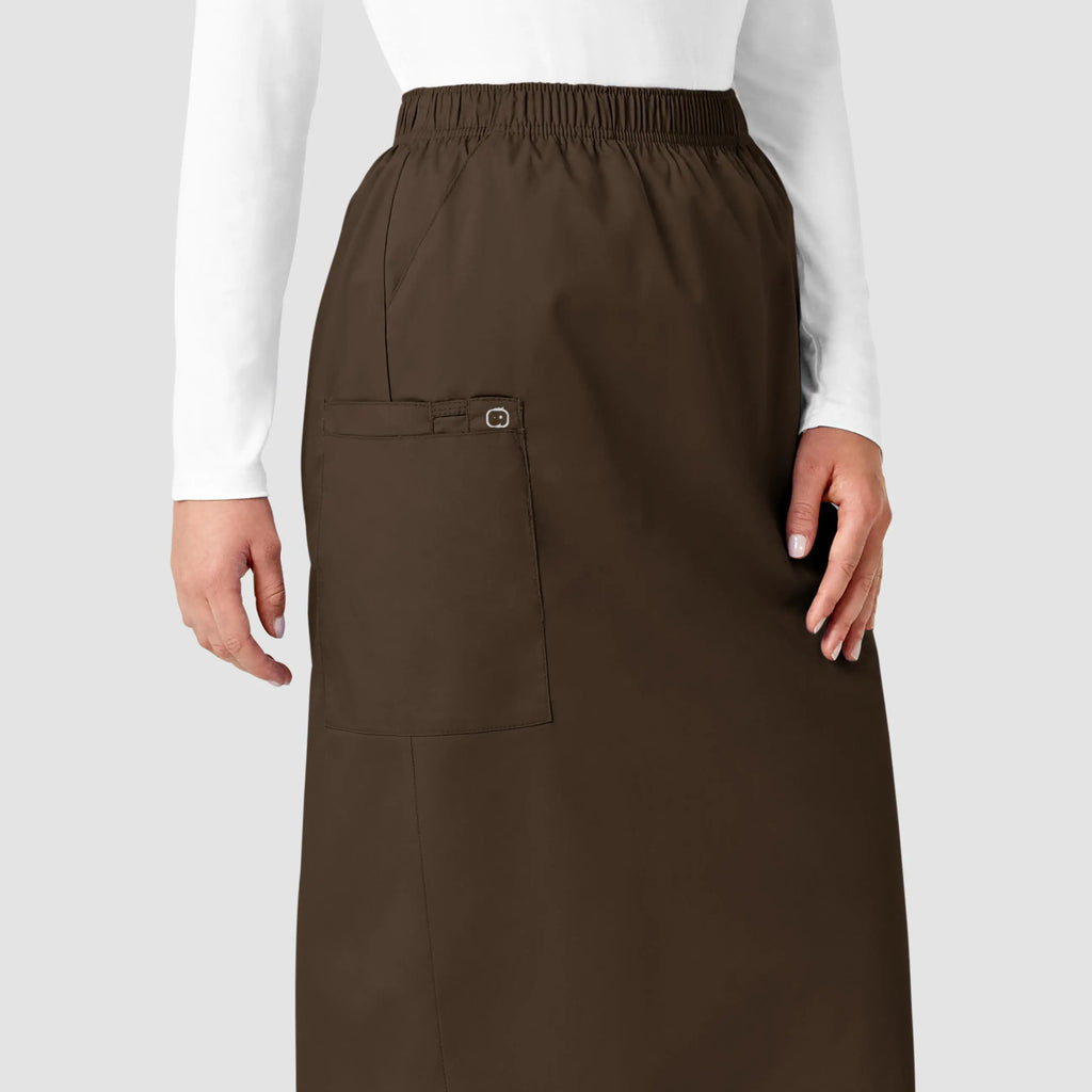 Wink Scrubs Women's Pull On Cargo Skirt Chocolate | scrub-supply.com