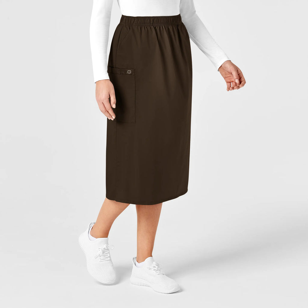 Wink Scrubs Women's Pull On Cargo Skirt Chocolate | scrub-supply.com