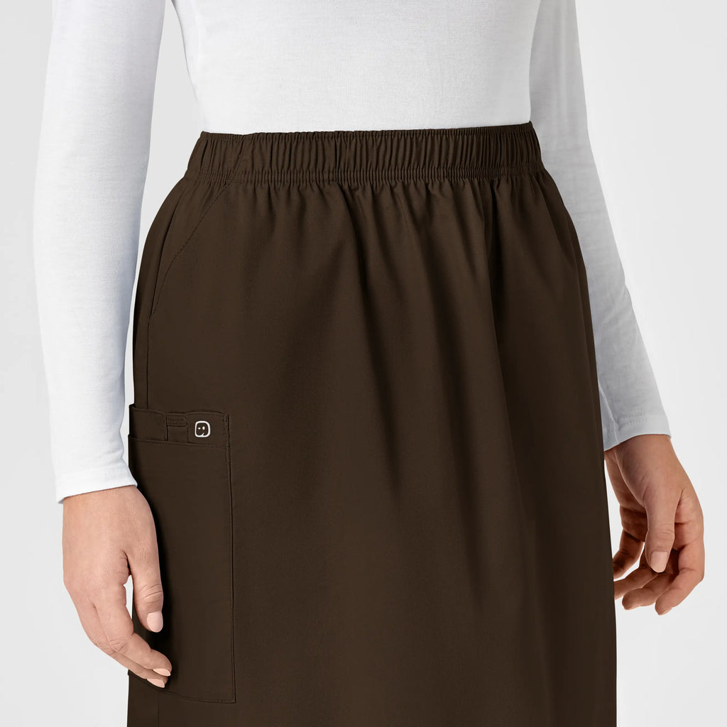 Wink Scrubs Women's Pull On Cargo Skirt Chocolate | scrub-supply.com