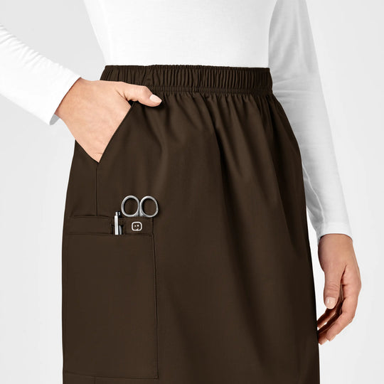 Wink Scrubs Women's Pull On Cargo Skirt Chocolate | scrub-supply.com