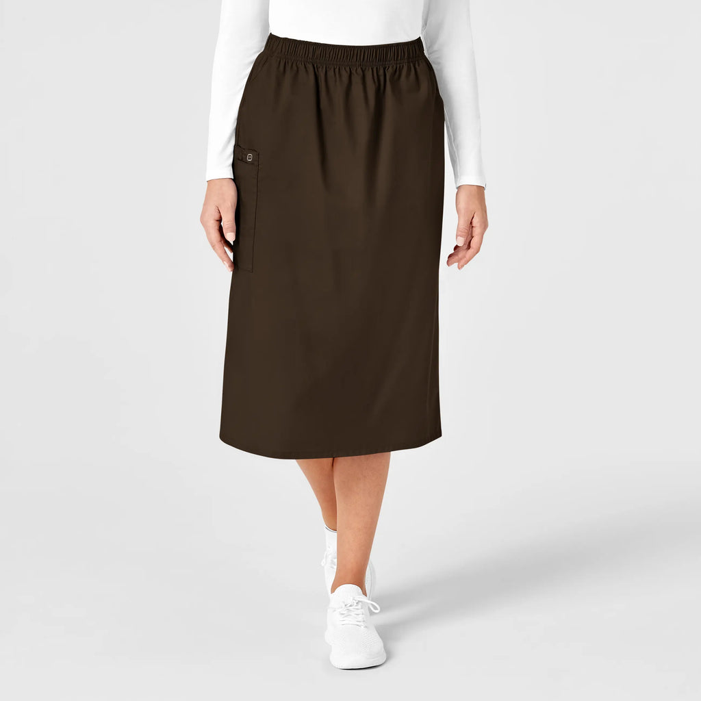 Wink Scrubs Women's Pull On Cargo Skirt Chocolate | scrub-supply.com