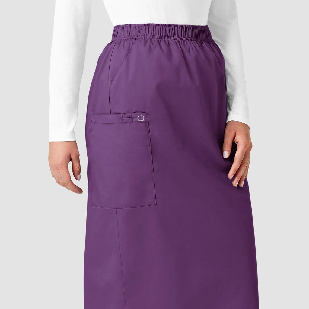 Wink Scrubs Women's Pull On Cargo Skirt Eggplant | scrub-supply.com