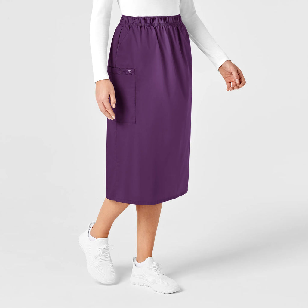 Wink Scrubs Women's Pull On Cargo Skirt Eggplant | scrub-supply.com